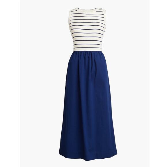 J Crew Striped Ribbed Knit Mixy Midi Dress US Women's S - Picture 1 of 8